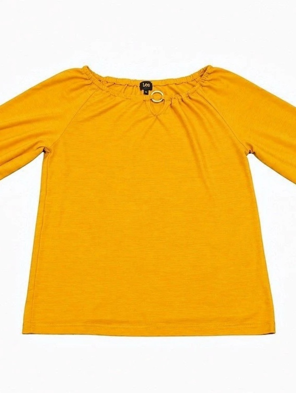 Lee Long Sleeve Ring Neck Blouse in Orange Large